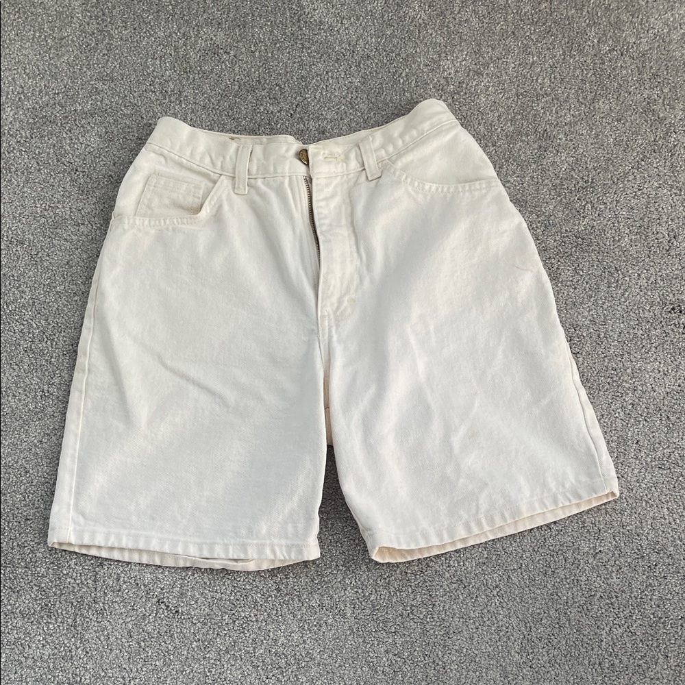 Vintage Cream Mid Length Shorts